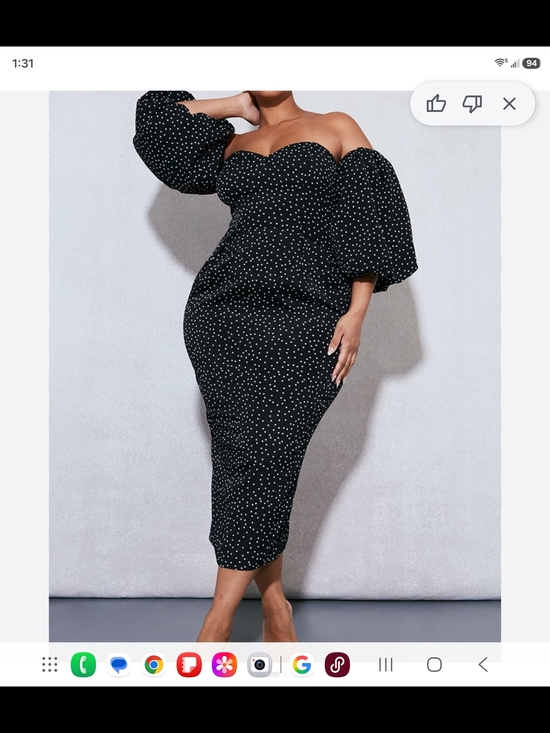 PrettyLittleThing Dresses & Skirts - PrettyLittleThing Black Polka Dot Bardot Midi Dress